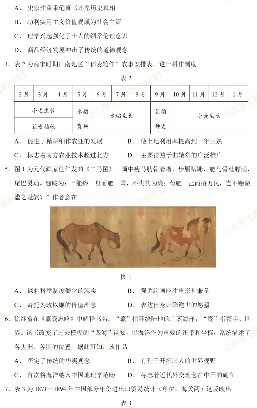 最新模考| 2026届山东省泰安市高三三模历史试题和答案 第4张