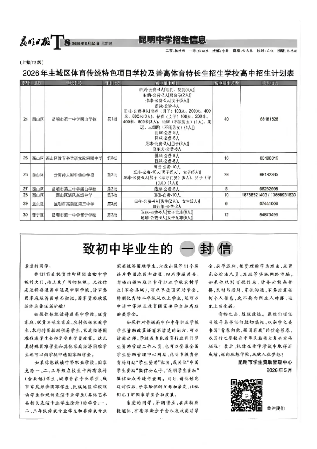 2026 昆明中考招生报第一期正式发布 第9张 2026 昆明中考招生报第一期正式发布 第9张