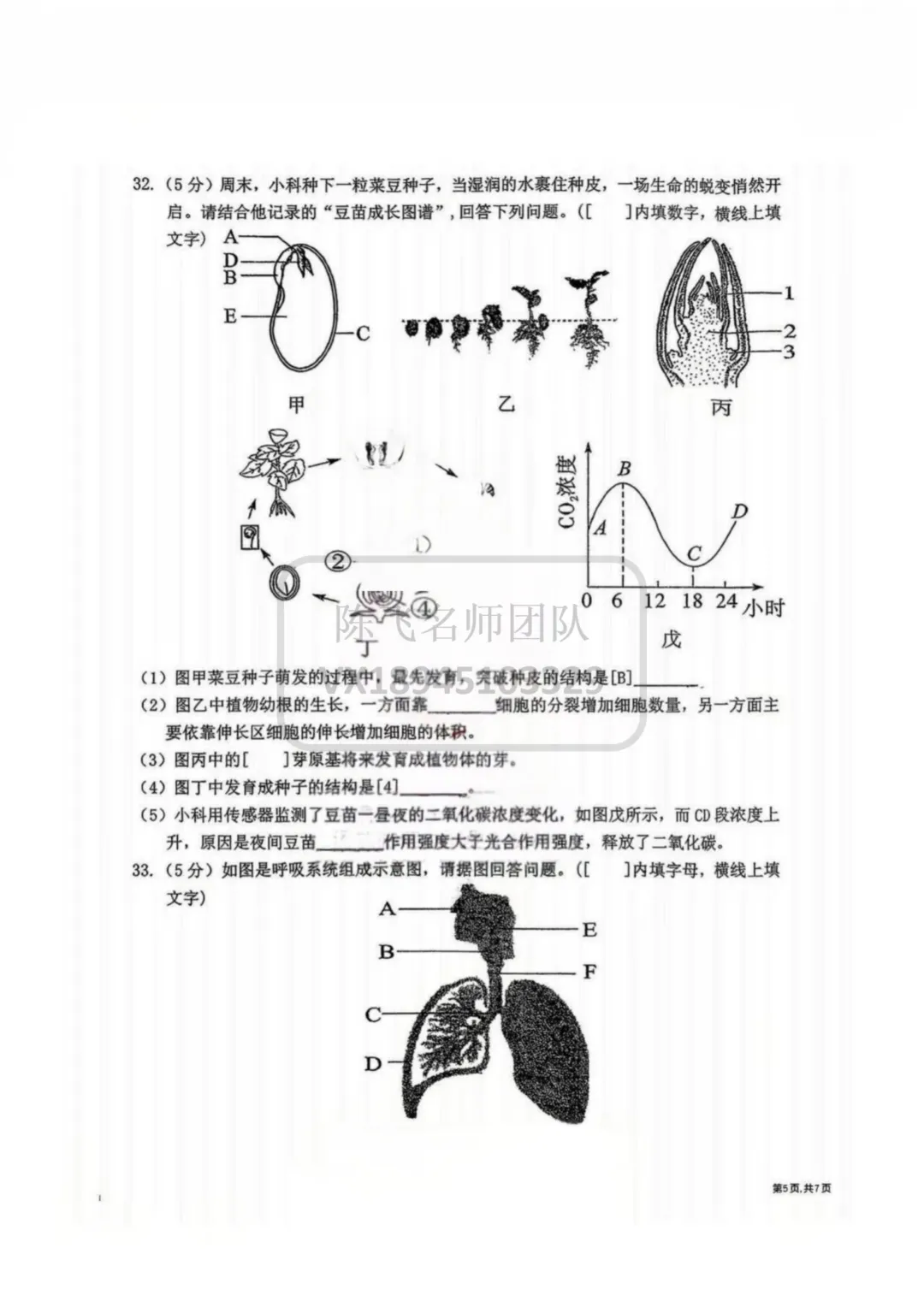 【生物】25-26年德强七(下) 期中试卷 第6张