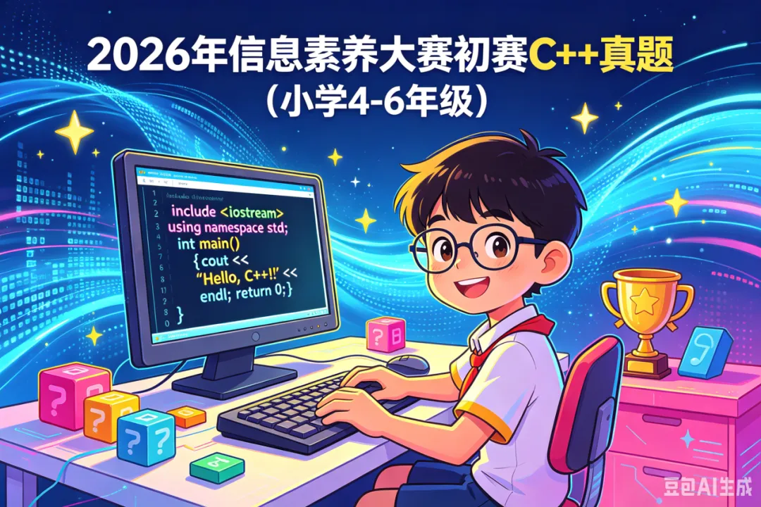 2026年信息素养大赛初赛C++真题小高组(4-6年级) 第1张