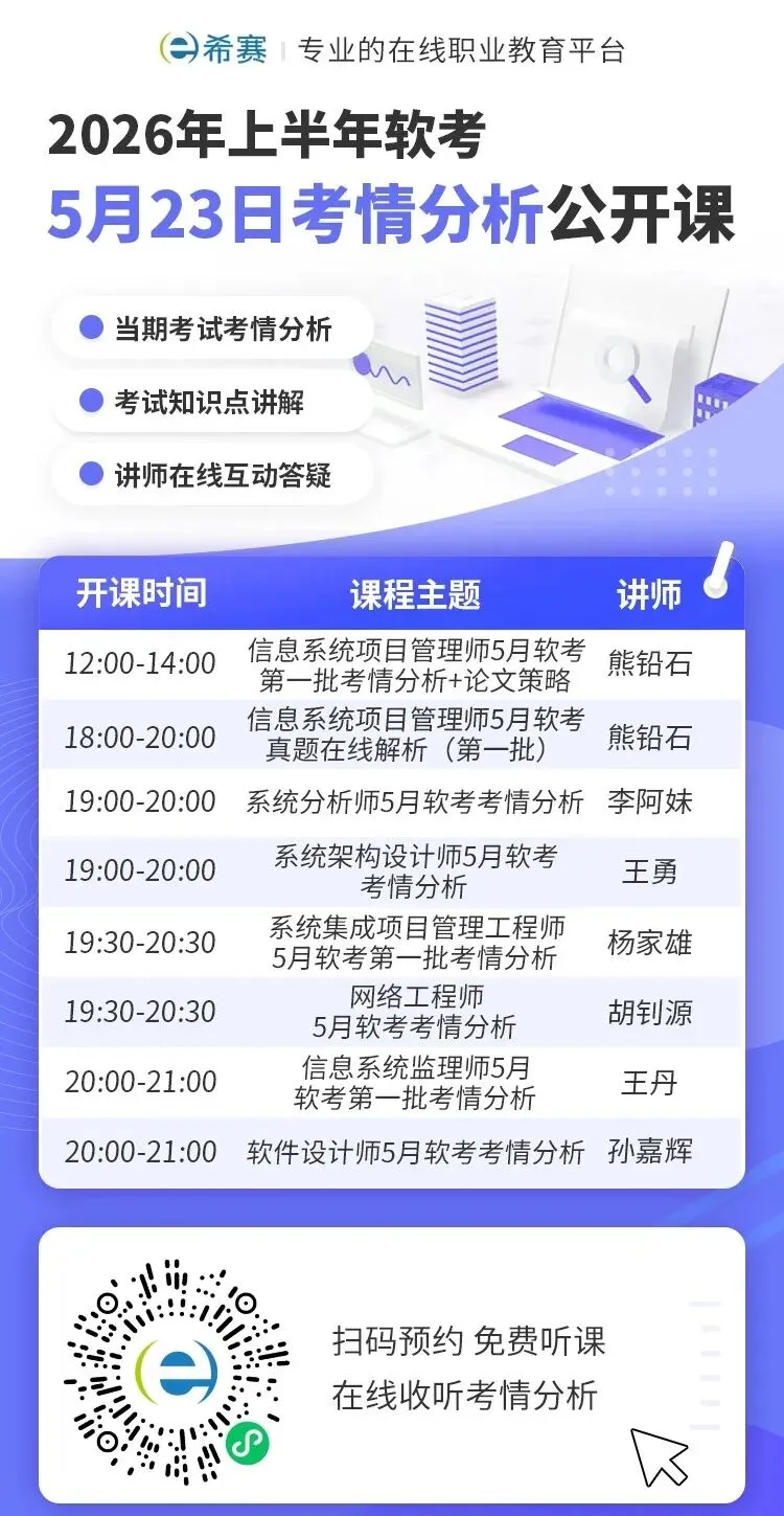 2026上半年软件设计师软考真题对答案估分系统预约中,考后立即开启估分,软考5月23日 第5张 2026上半年软件设计师软考真题对答案估分系统预约中,考后立即开启估分,软考5月23日 第5张