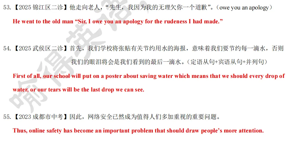 喻得英语中考书面表达亮点加分句式(二) 第29张 喻得英语中考书面表达亮点加分句式(二) 第29张