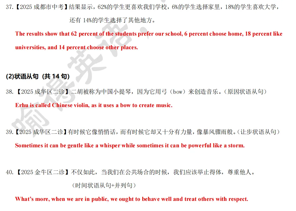 喻得英语中考书面表达亮点加分句式(二) 第25张