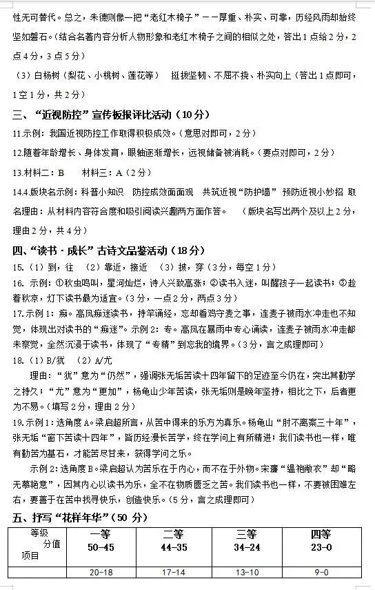 2026中考语文模拟试卷及参考答案(38)【可打印】 第17张 2026中考语文模拟试卷及参考答案(38)【可打印】 第17张