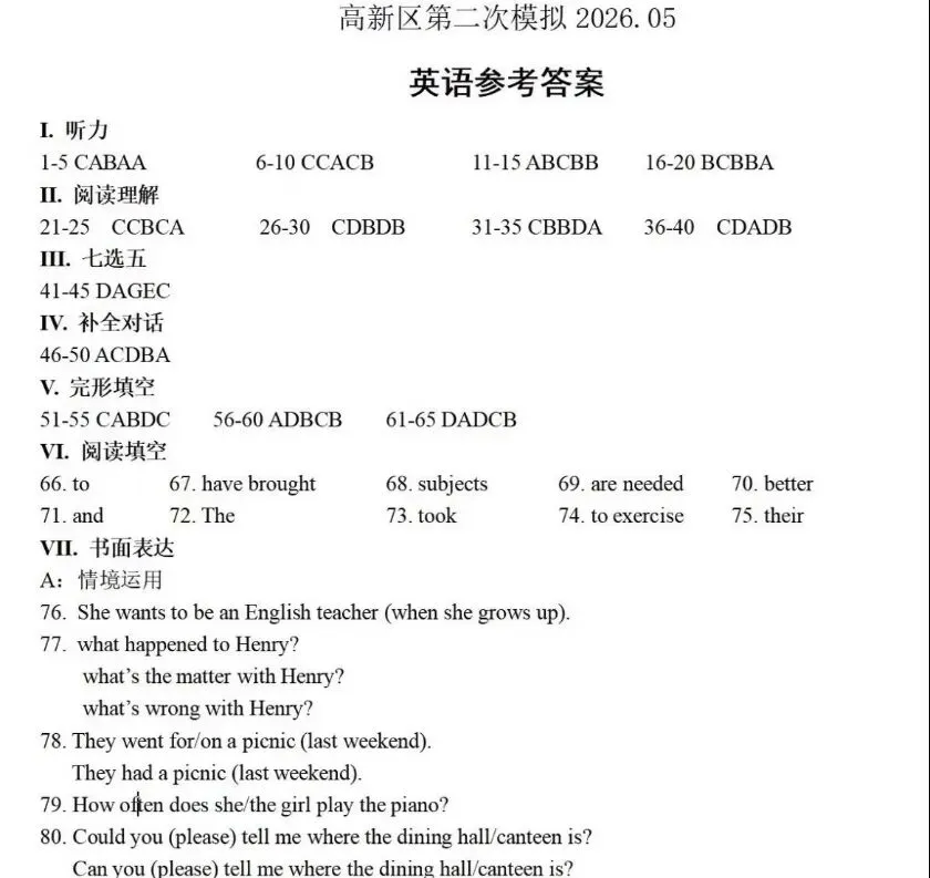 2026年山东省济南市高新区中考二模英语真题 第14张