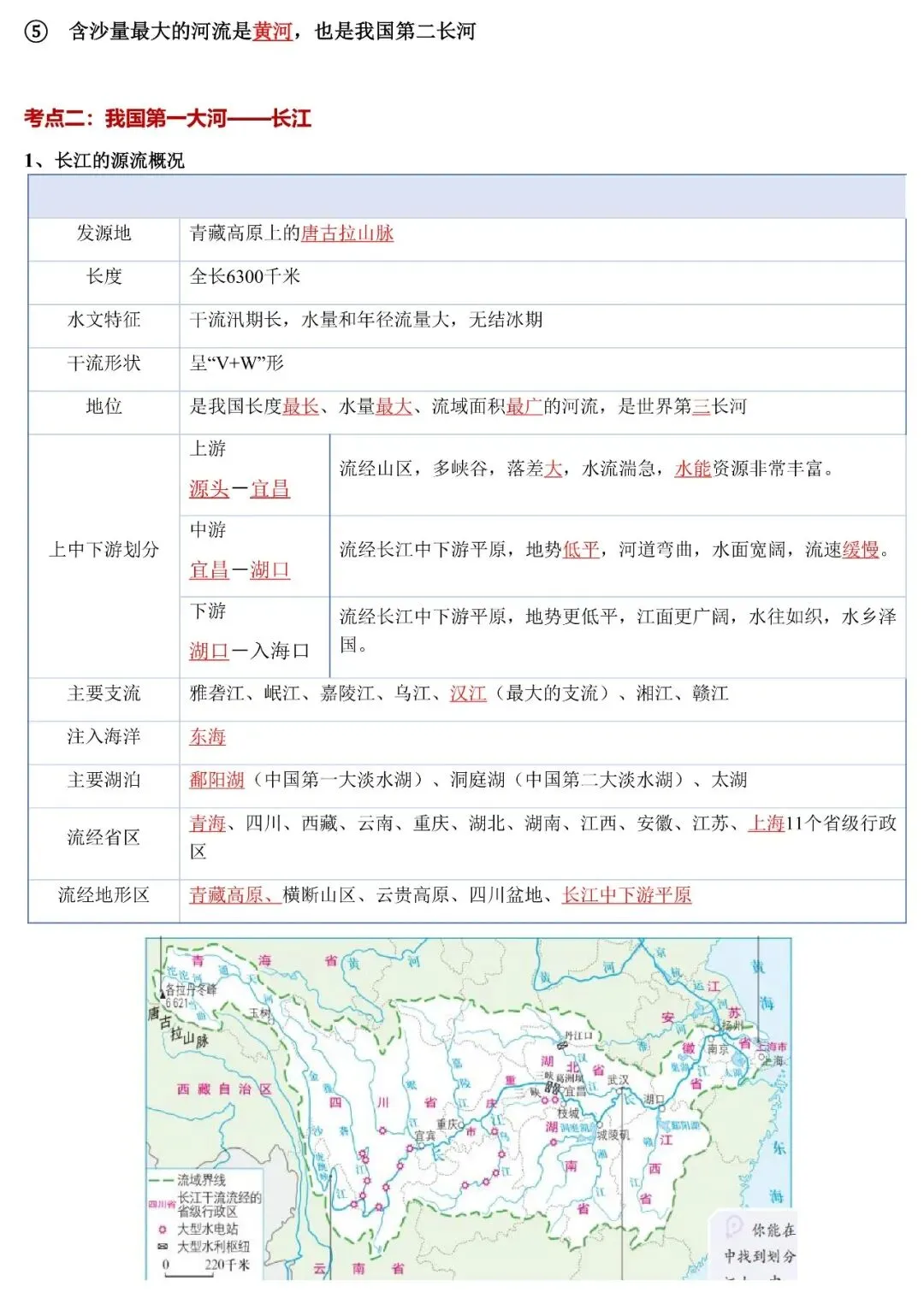 2026年中考地理填图速记:我国的河湖 第5张
