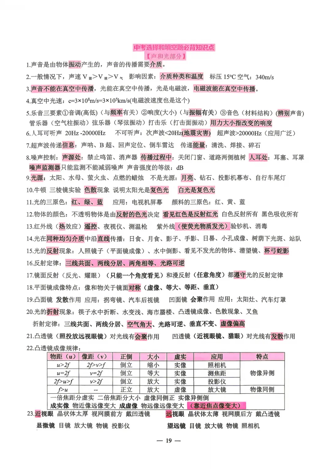 【中考必备】数理化掌中宝 考前打印背一背! 第18张