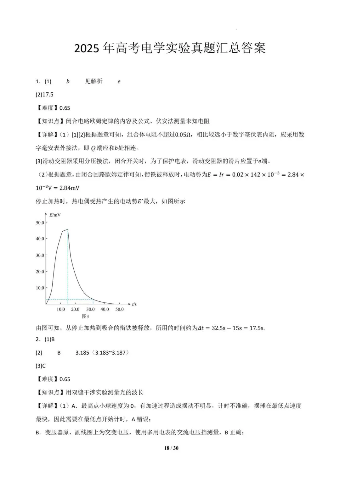2025年各地高考物理电学实验真题汇总 第19张