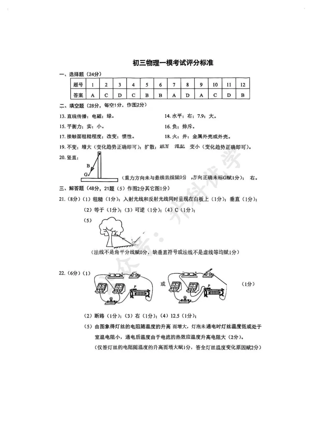 中考丨2026年鹿鸣路初级中学一模物理试卷及答案(文末下载) 第8张