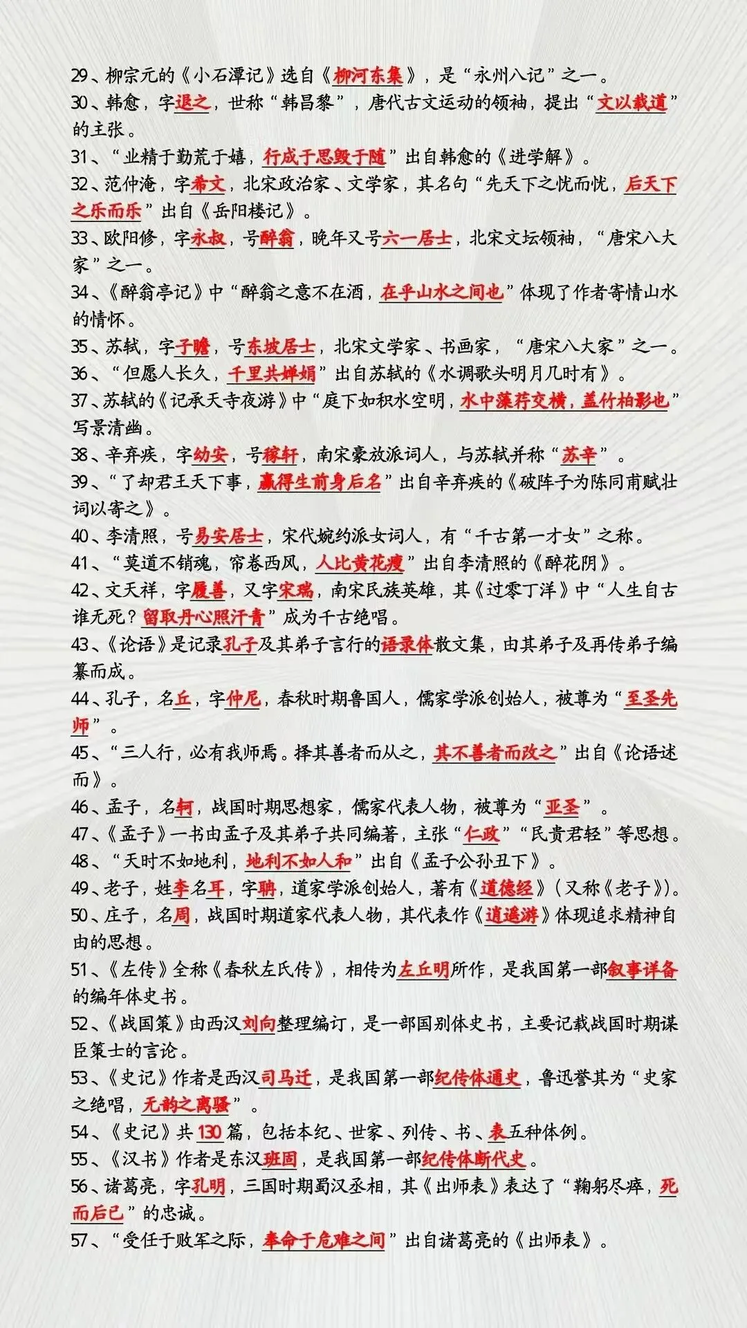 中考语文必背文学常识300条 第2张