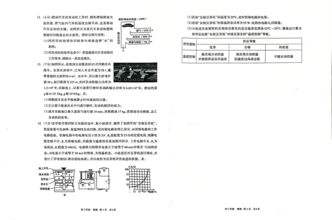 呼市2026年初三二模考试 物理试卷和答案 第16张 呼市2026年初三二模考试 物理试卷和答案 第16张