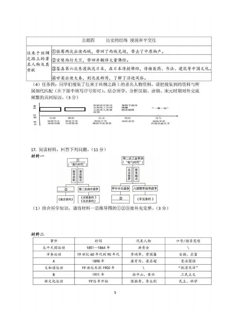 哈47中九年级学情调研试卷(二)+答案【2026年】【历史】【高清电子版】 第6张