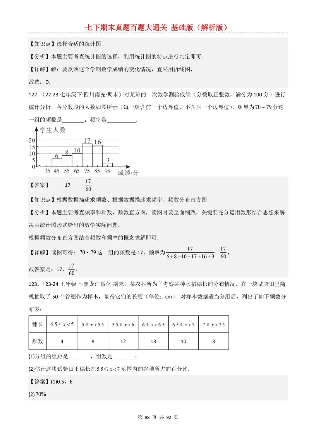 2026春新版初一七年级下册数学《期末真题百题大通关》期末复习题型(附答案)高清电子版可打印 第91张