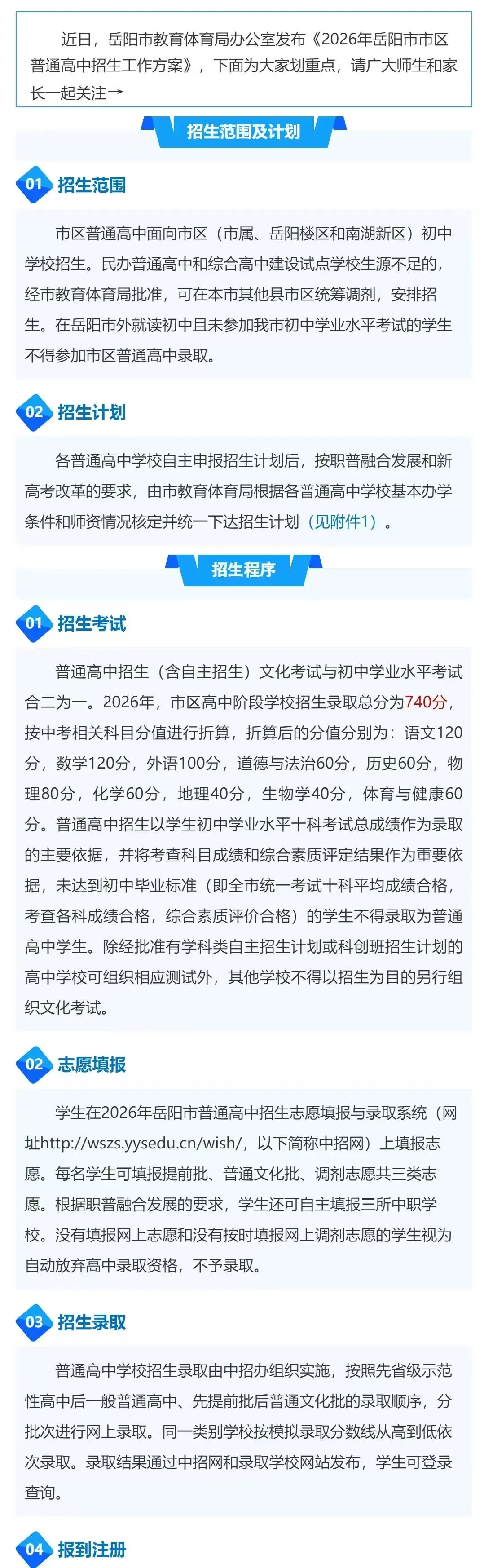 【中考在线】2026年岳阳市市区普通高中招生工作方案公布 第2张