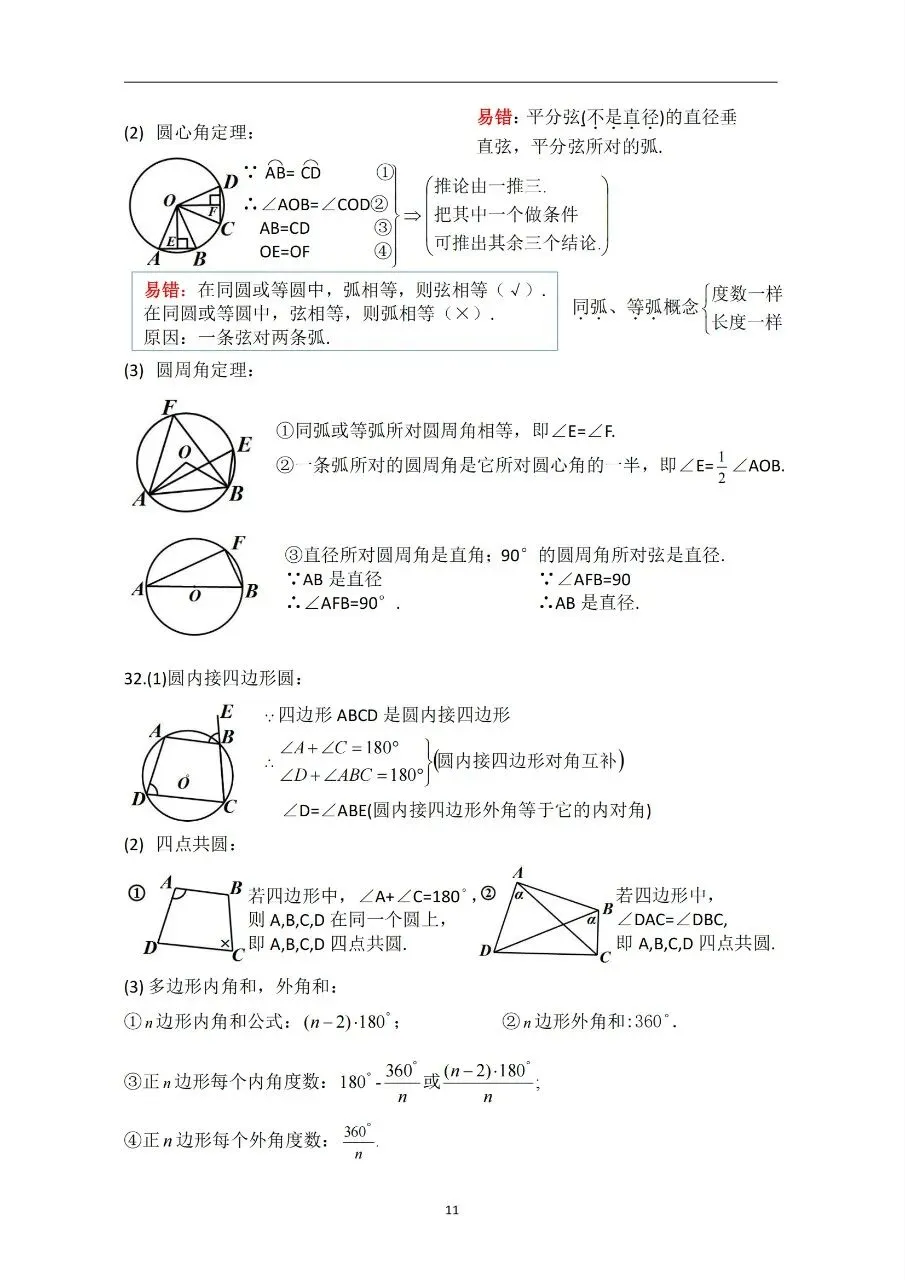 中考数学基础知识/常见几何模型 第11张