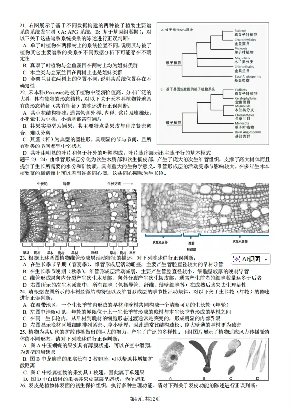 2025年全国生物联赛试卷 第4张