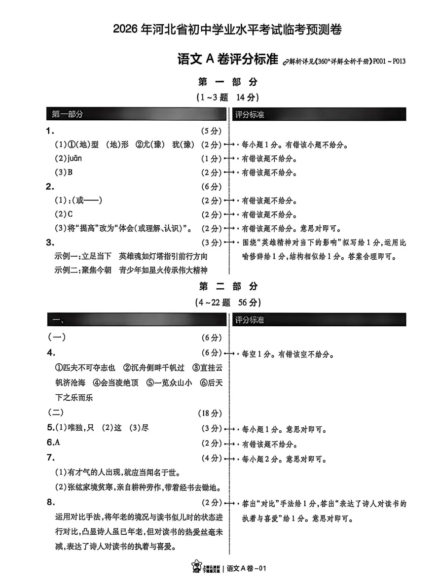 2026《中考临考预测卷》多地版 第3张 2026《中考临考预测卷》多地版 第3张