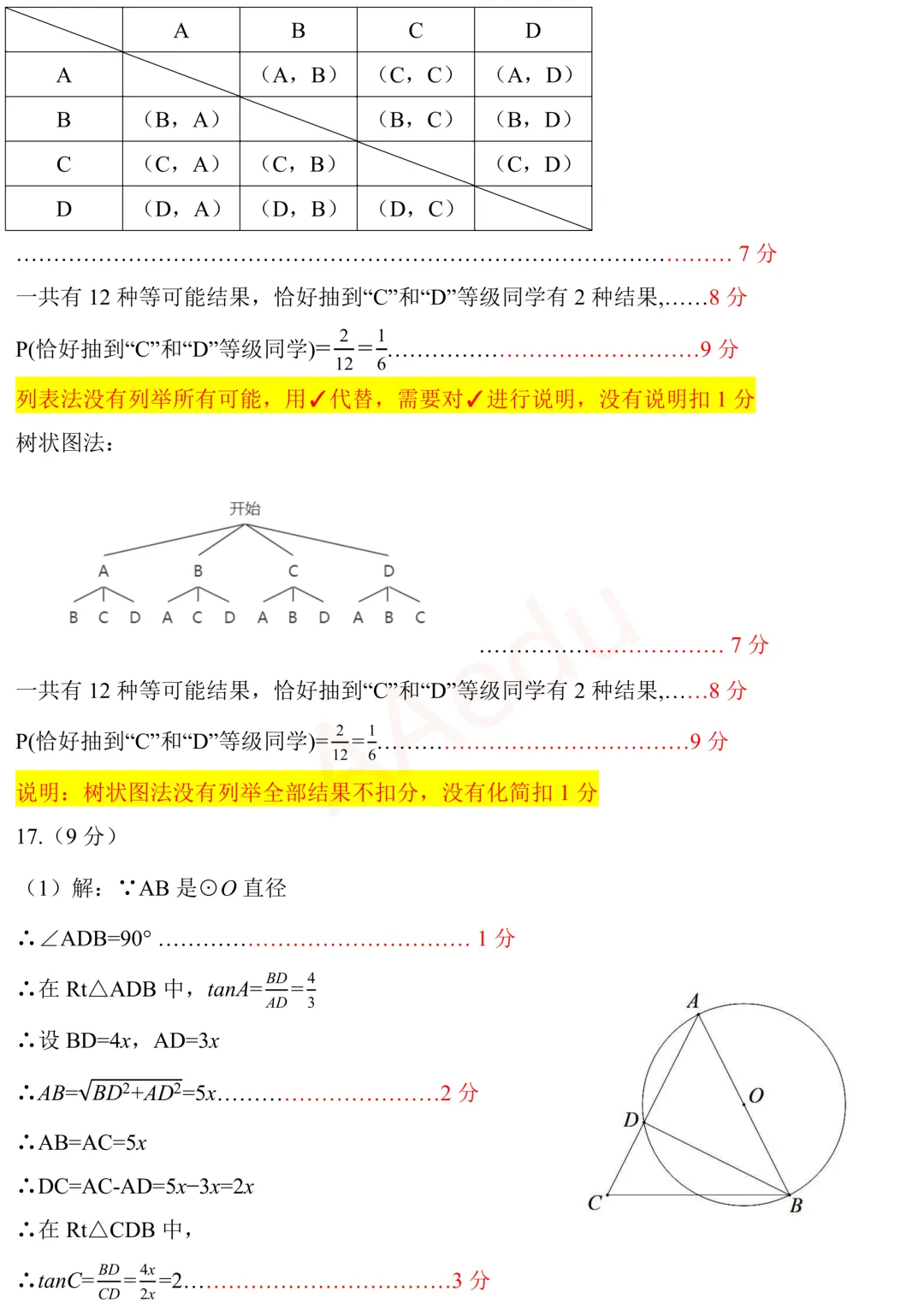 深圳市坪山区2026届初三二模数学试卷+答案 第12张