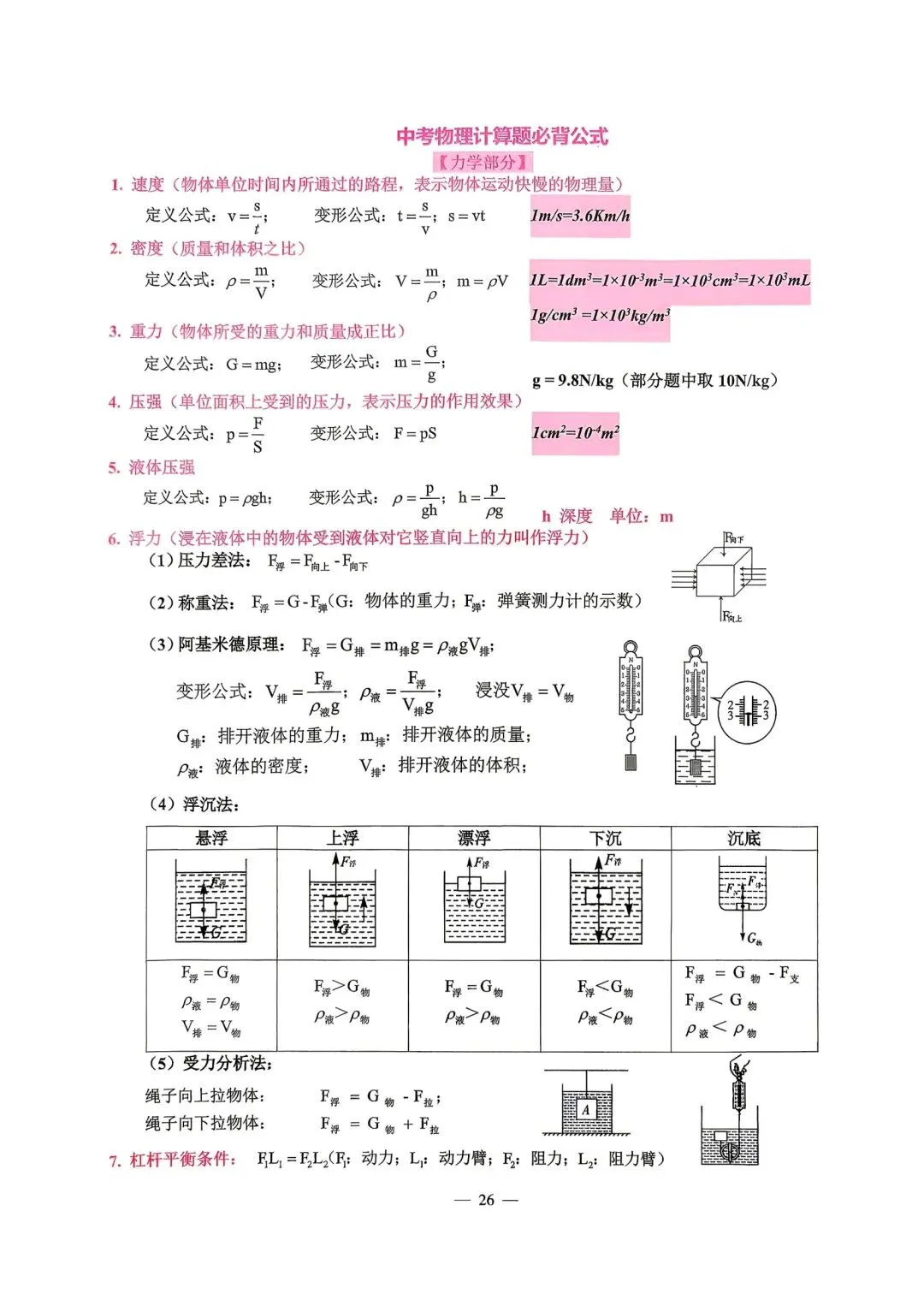 【中考必备】《2026中考数理化掌中宝》 第24张