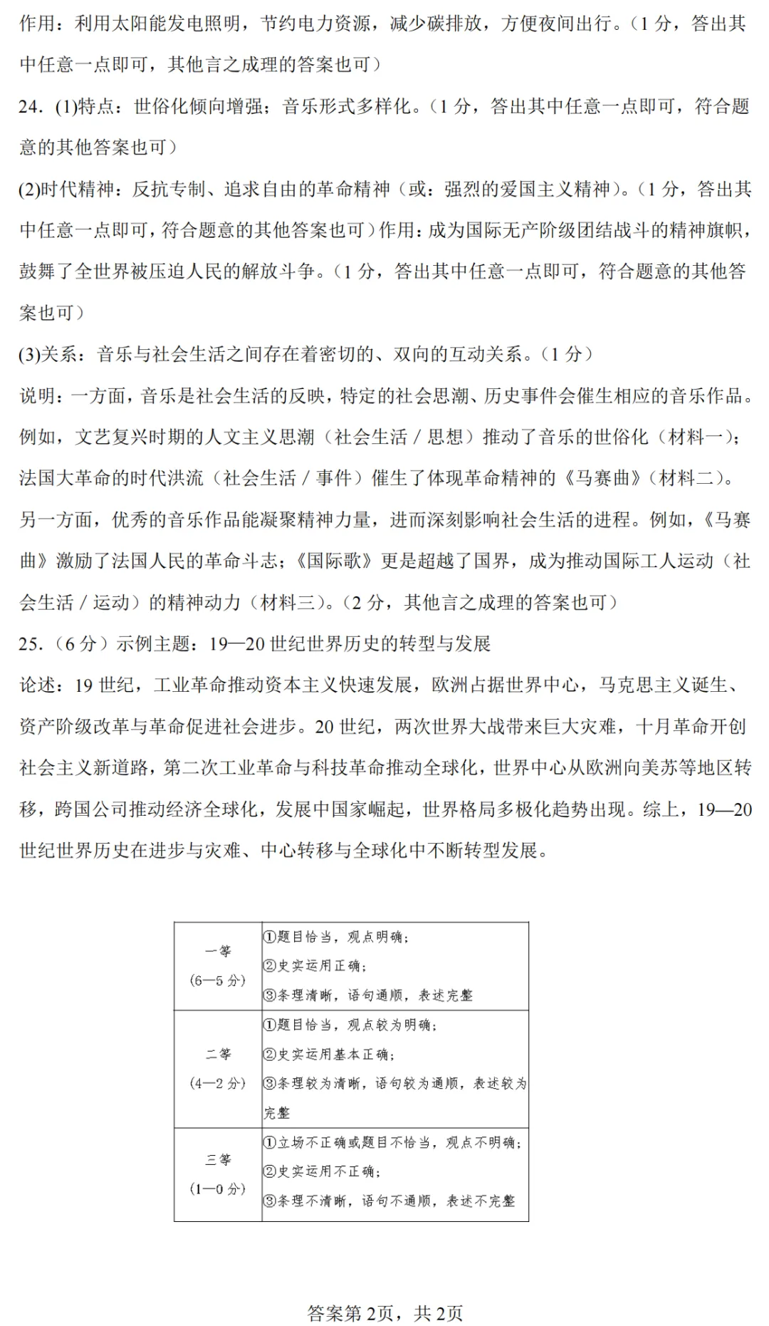 【历史】三门峡2026年中招第二次模拟考试-历史试卷+答案 第9张
