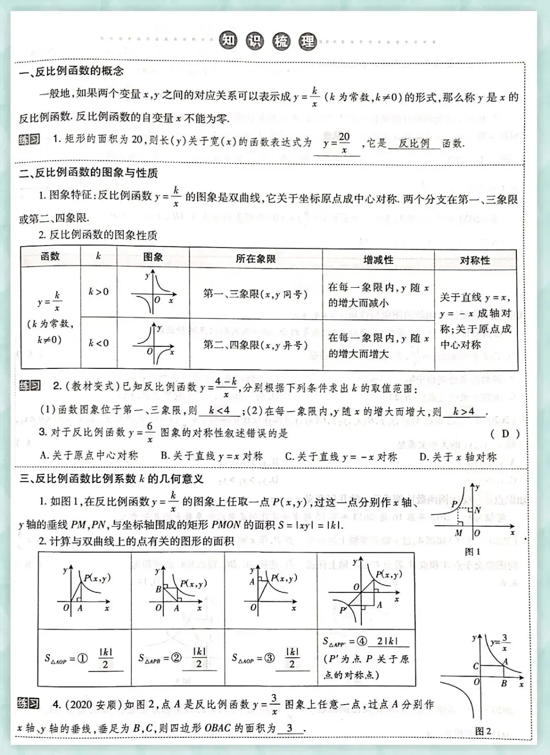 初中数学 | 中考数学反比例函数综合题精选,基础一般不练后悔! 第2张