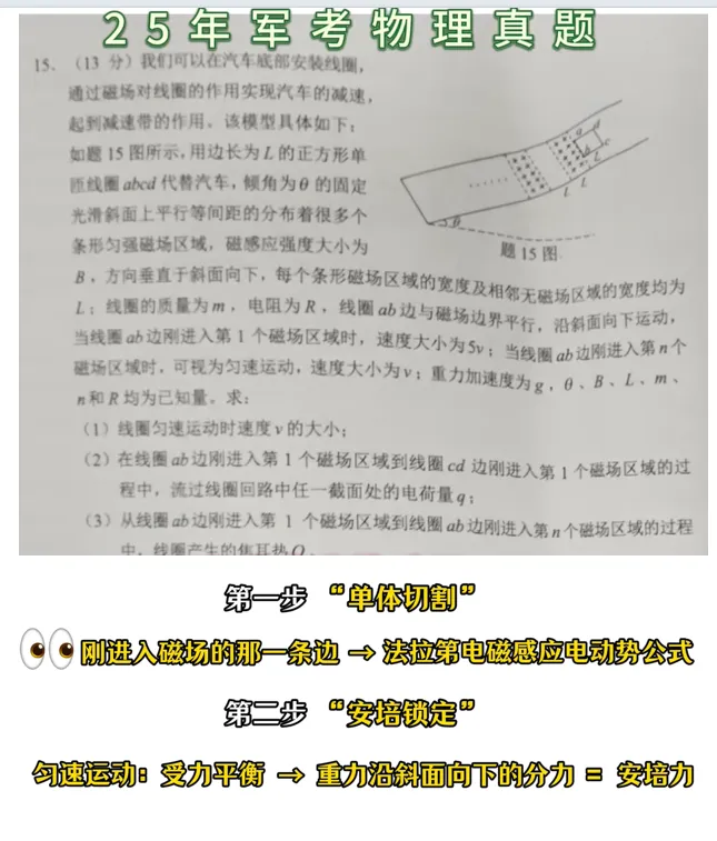 2025年军考真题试卷及物理大题解析(可分享) 第1张