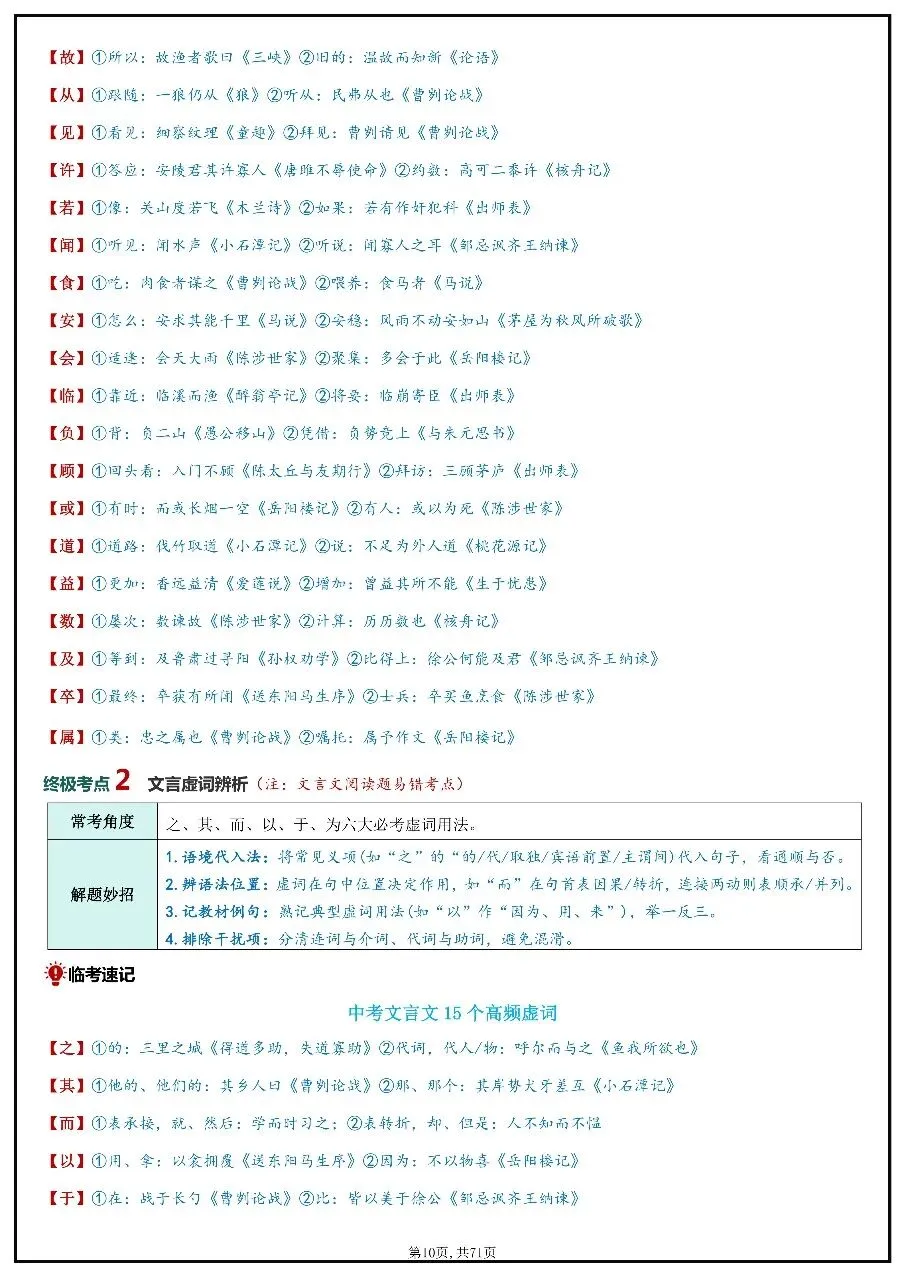 2026年中考语文考前20天冲刺讲义 第10张