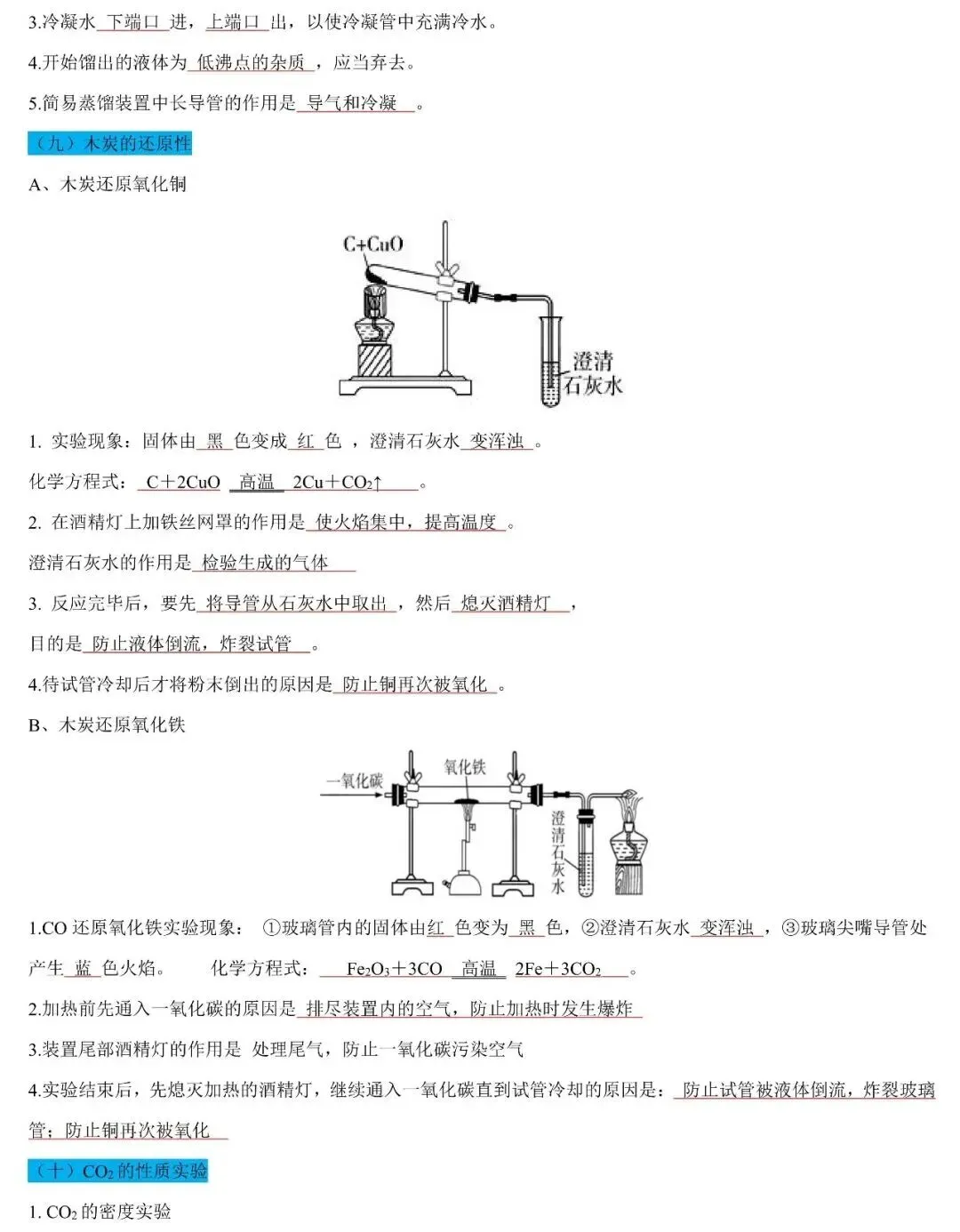 【考前必看】中考化学17个重点实验知识点速记 第8张