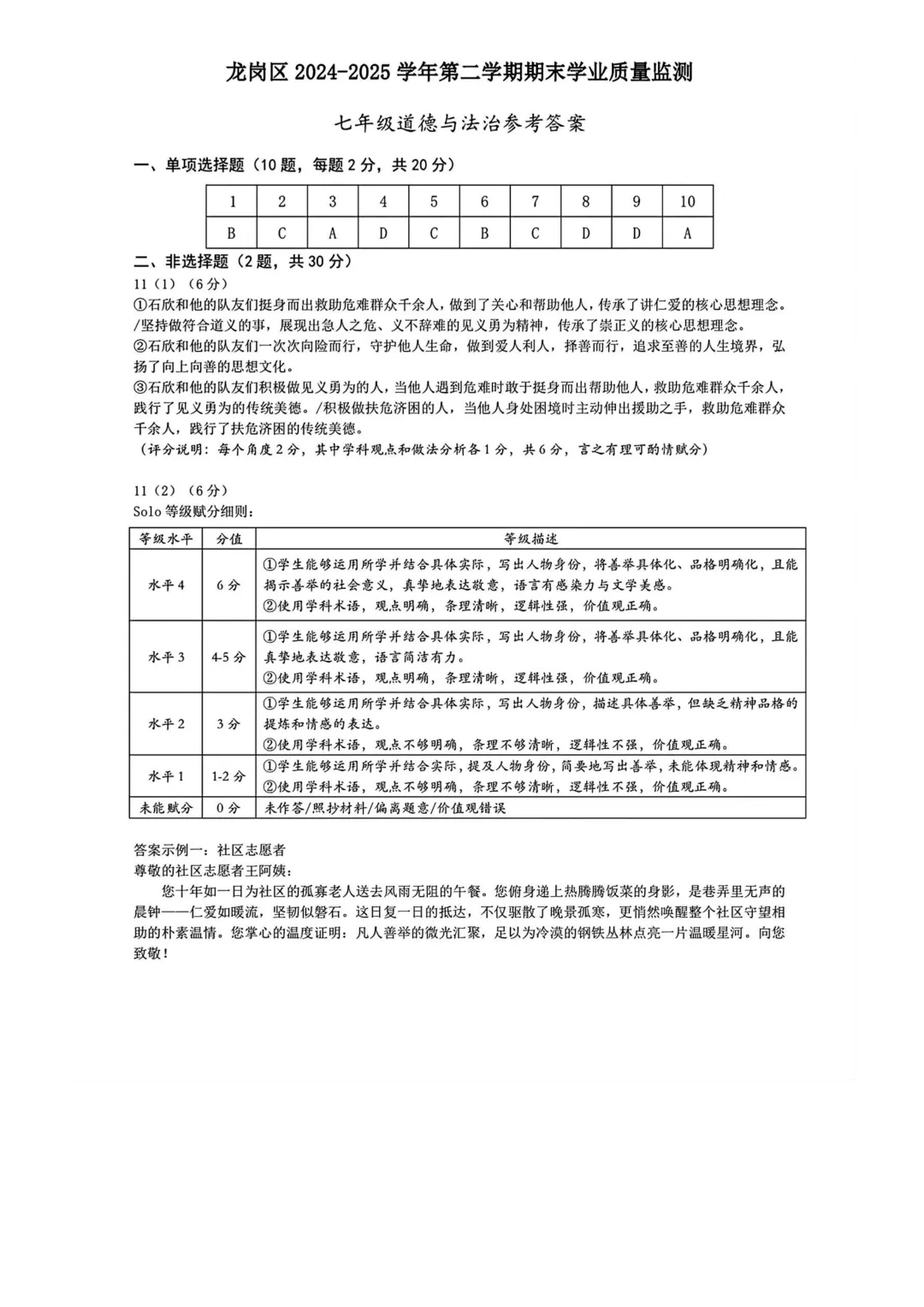 真题领取|深圳初一初二2024-2025下学期期末真题及答案 第28张