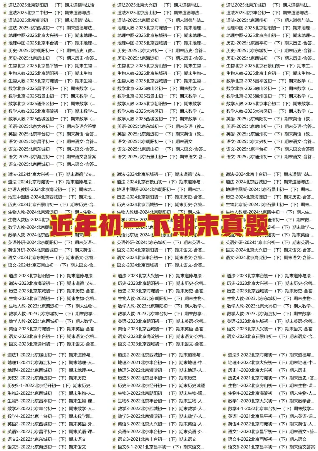 往年初高中下期末真题分享,适合全北京~ 第4张