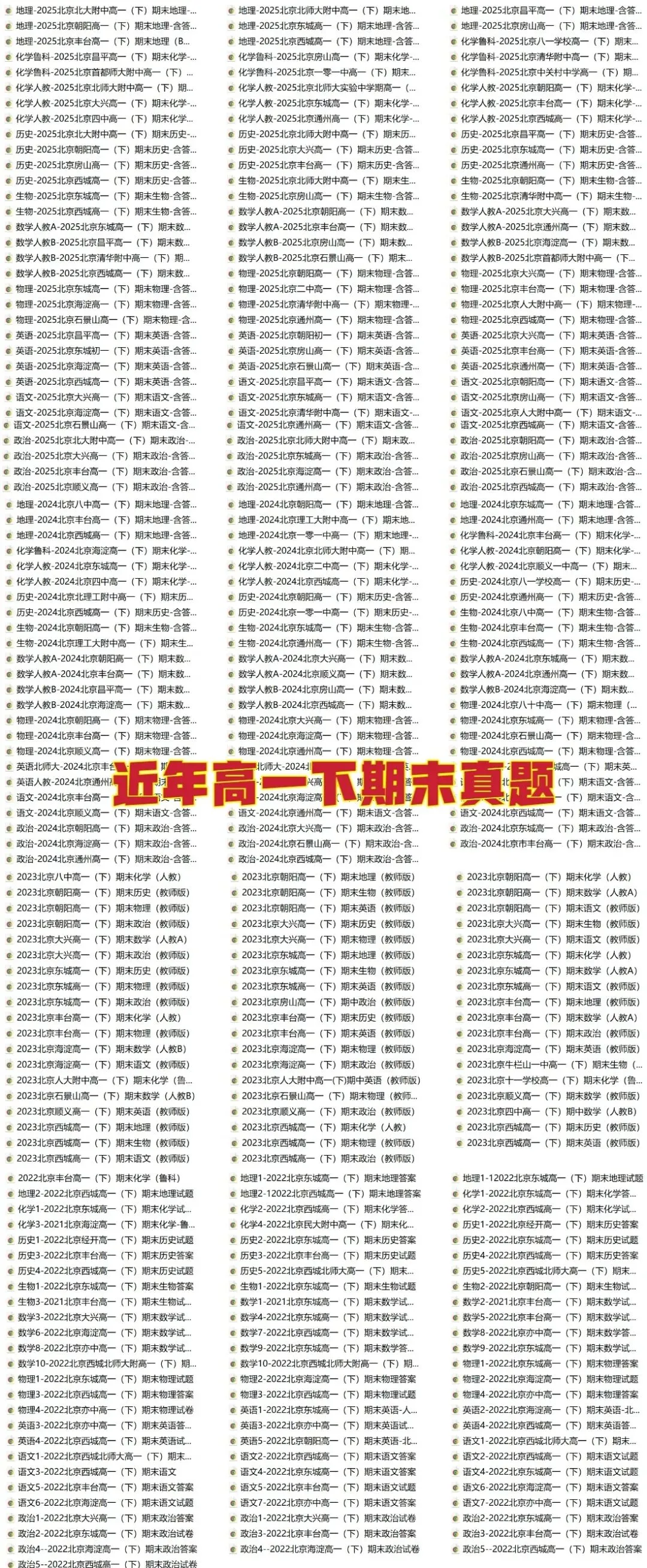 往年初高中下期末真题分享,适合全北京~ 第14张