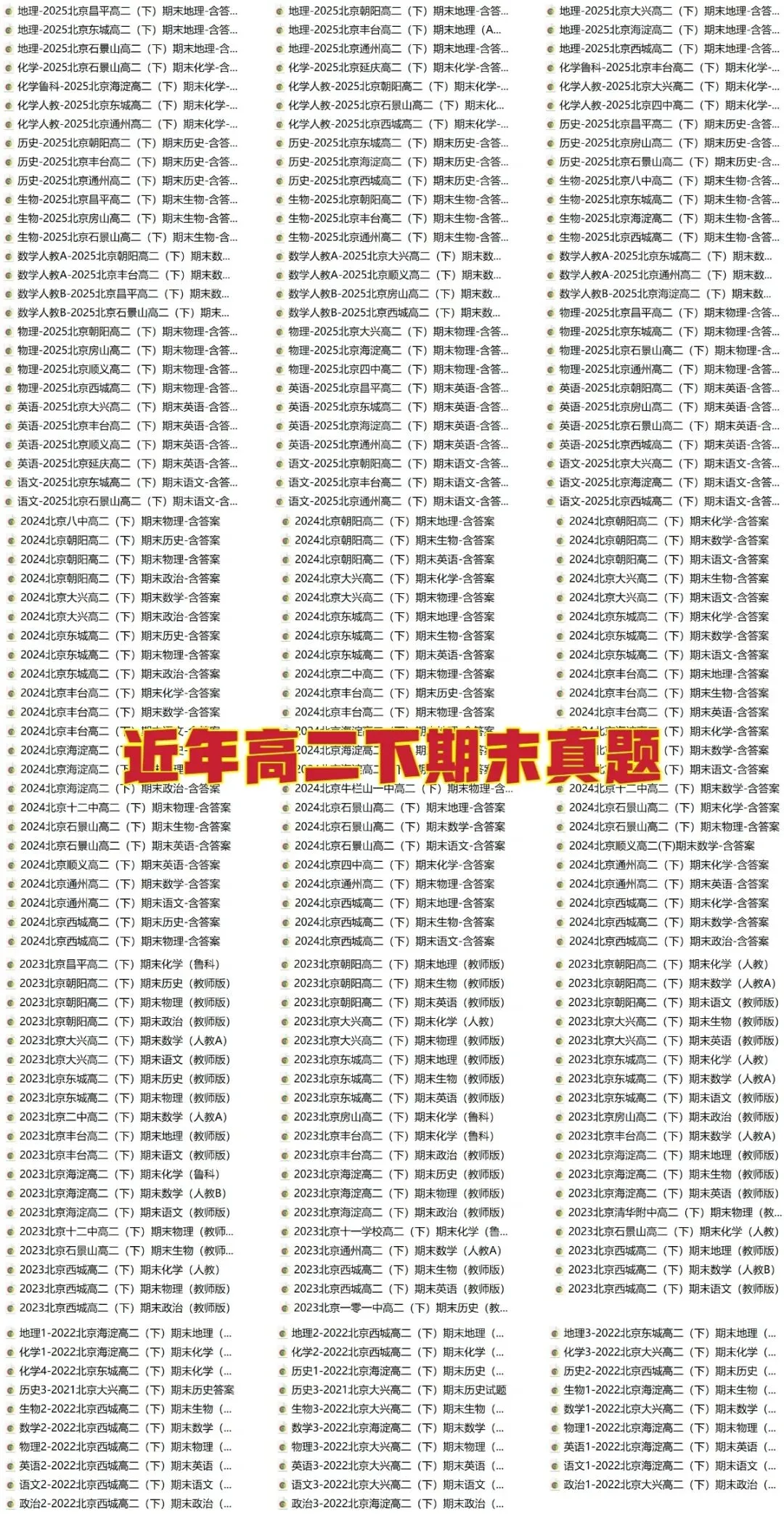 往年初高中下期末真题分享,适合全北京~ 第19张