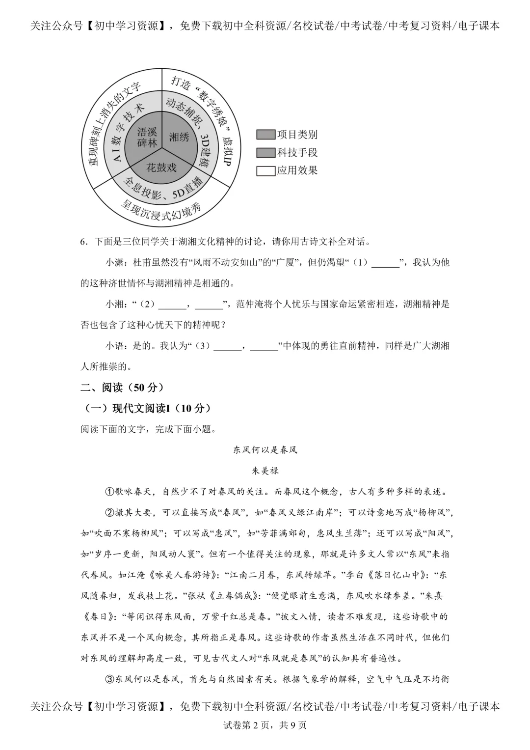 2025年湖南省中考语文真题试卷(含答案)-第6张图片-四季读书网 2025年湖南省中考语文真题试卷(含答案)-第6张图片-四季读书网