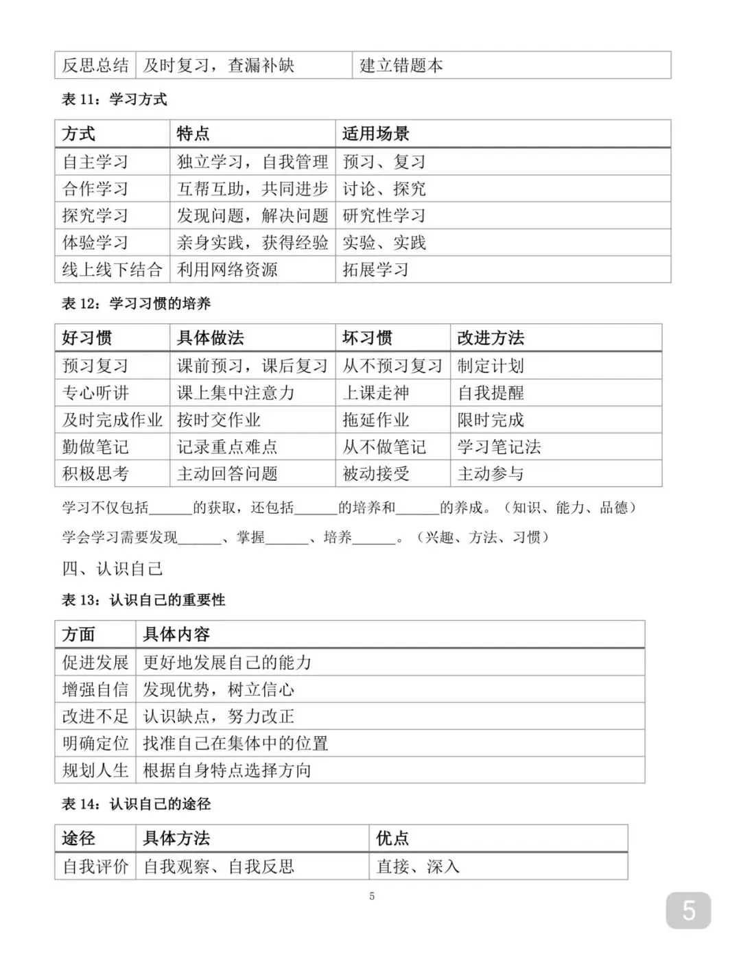 可打印的2026中考道德与法治重点知识点汇总及答题技巧 第5张
