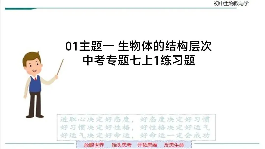 生物中考“最后冲刺复习”七个主题选择判断题+材料分析填空题练习pptx课件 主题一生物体的结构层次 部分截图 第12张