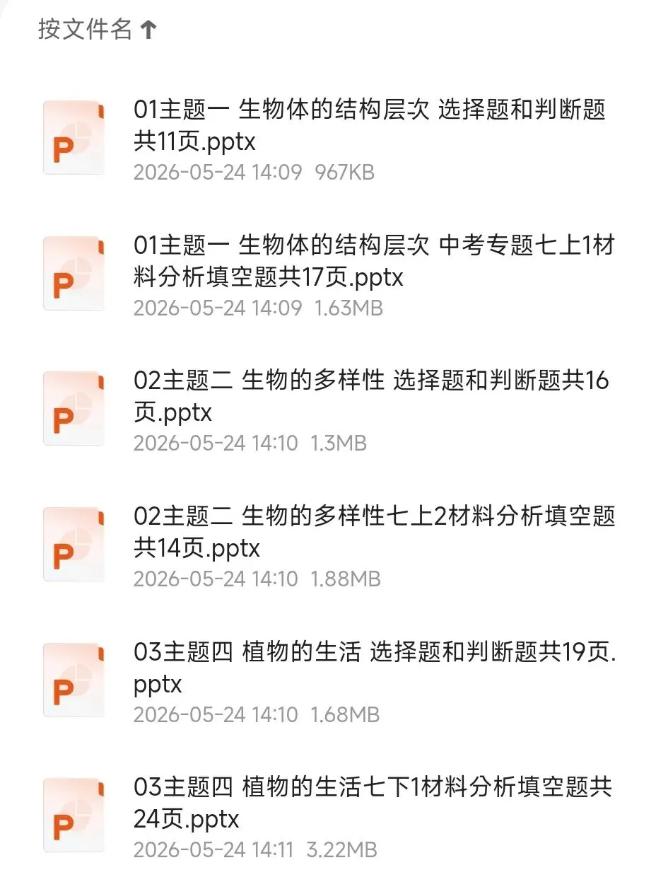 生物中考“最后冲刺复习”七个主题选择判断题+材料分析填空题练习pptx课件 主题一生物体的结构层次 部分截图 第27张