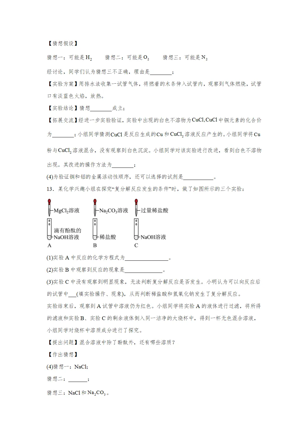 E15 2026决胜中考 《专题训练---科学探究 实验探究题》[Word可编辑] 第15张