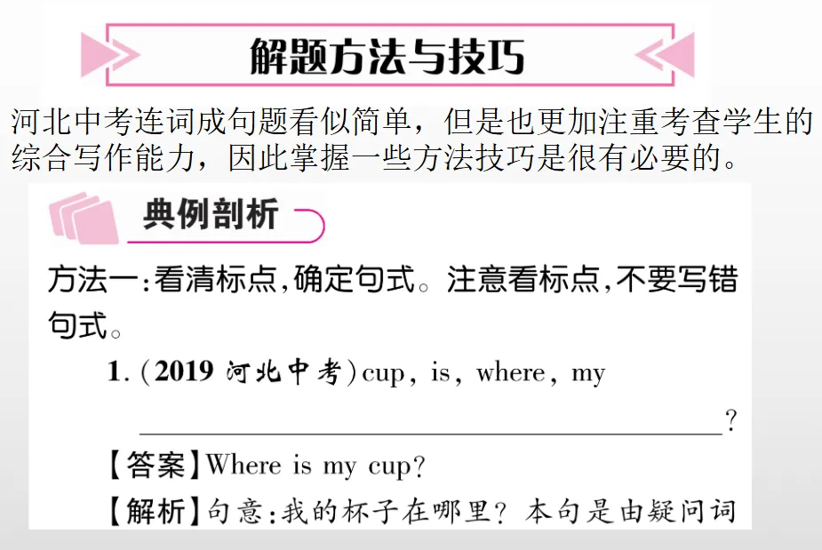 中考连词成句 题型技巧与训练 第9张