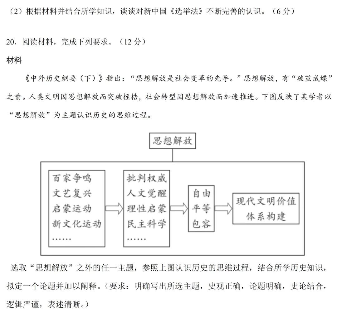 最新模考| 2026届河南省高三下学期预测暨湘豫名校5月联考历史试题和答案 第8张