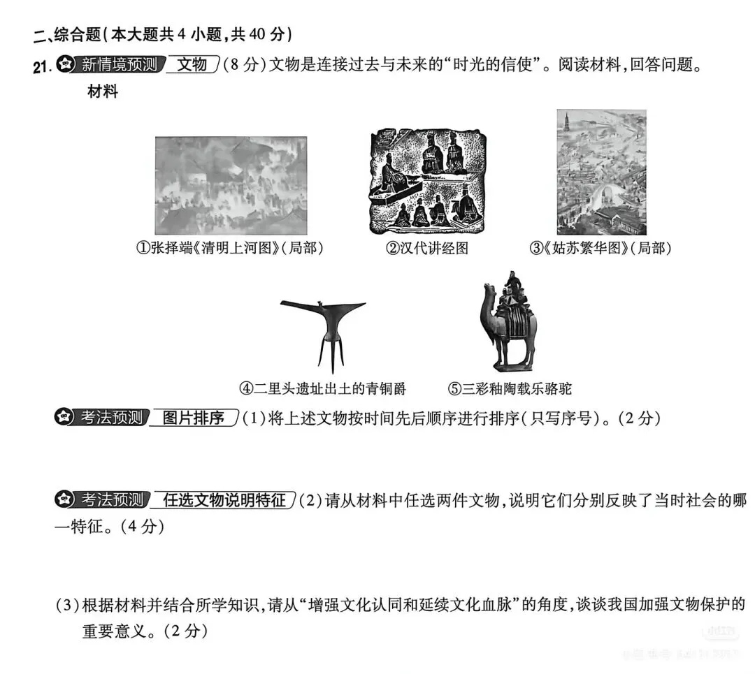 【中考历史】好题分享 文物题拿分攻略 第1张