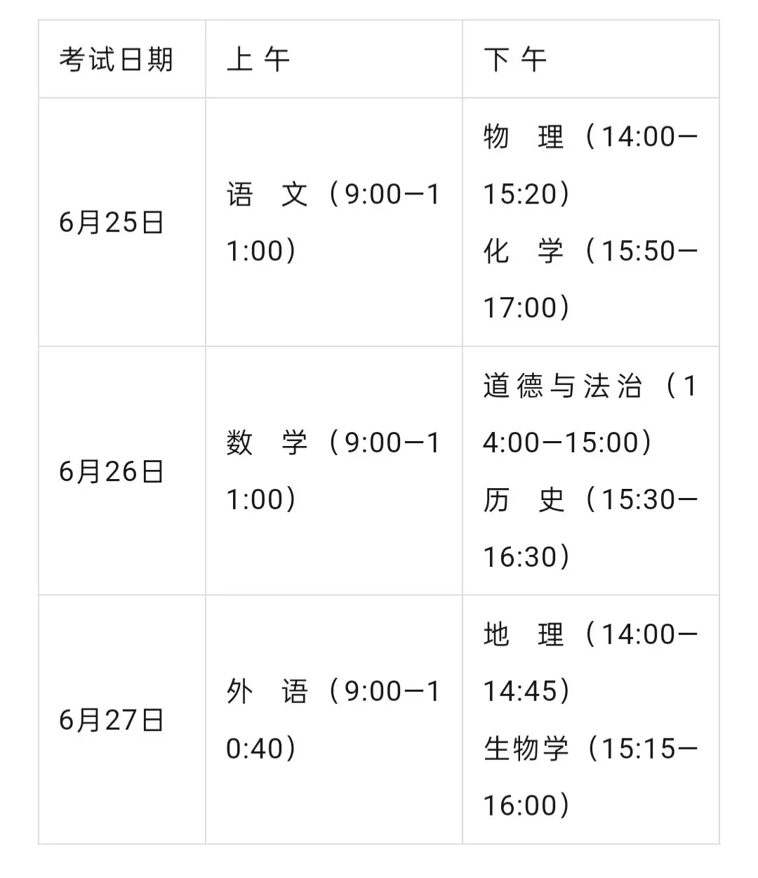 哈市2026年中考时间及总分(850) 第1张