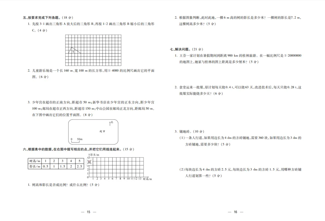 六年级下册数学复习试卷 第9张