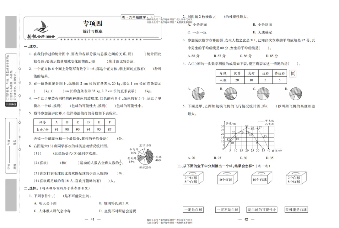 六年级下册数学复习试卷 第22张