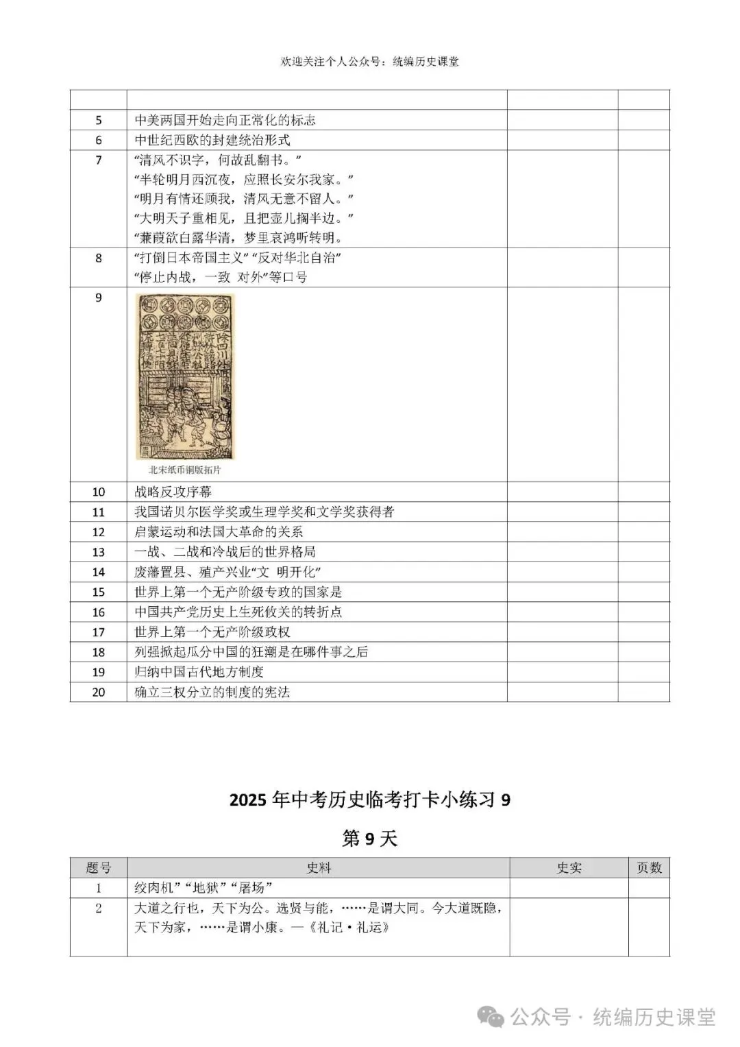 中考历史冲刺打卡小考条(考前20天) 第10张 中考历史冲刺打卡小考条(考前20天) 第10张