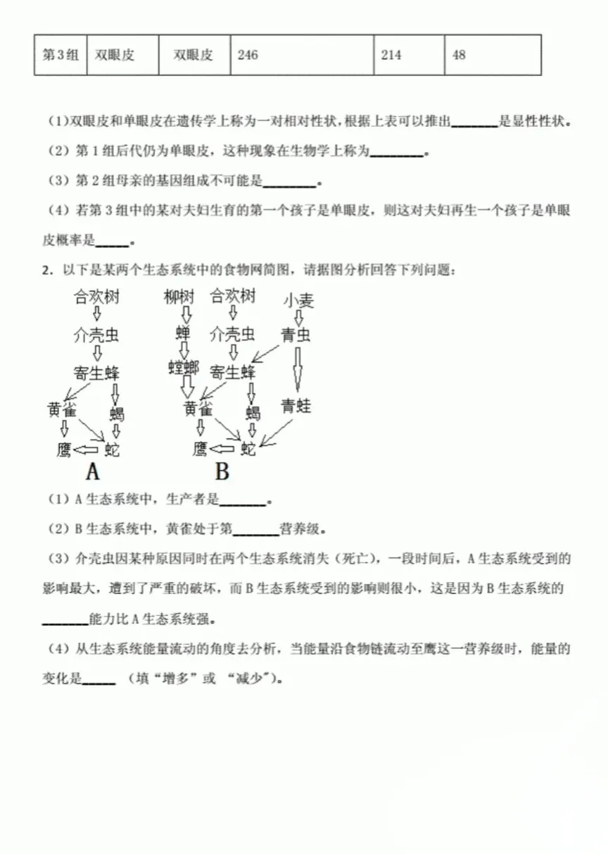宁夏近三年生地会考真题 第37张
