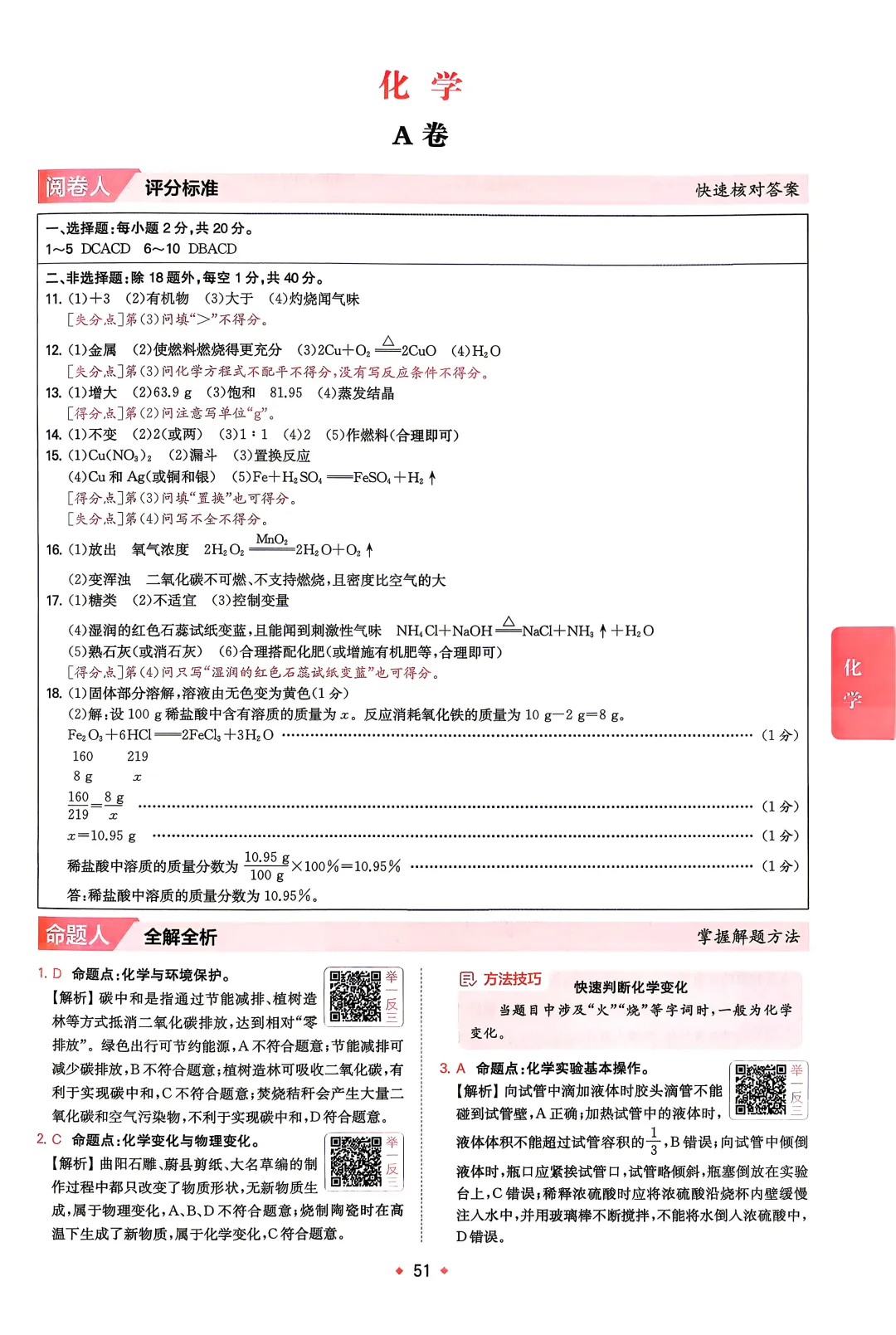 中考化学 | 2026河北省中考模拟水平考试A卷含答案一本 第12张 中考化学 | 2026河北省中考模拟水平考试A卷含答案一本 第12张