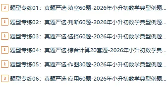 2026年小升初数学真题严选(填空/判断/选择/计算/作图/应用)特训,通用版 第2张