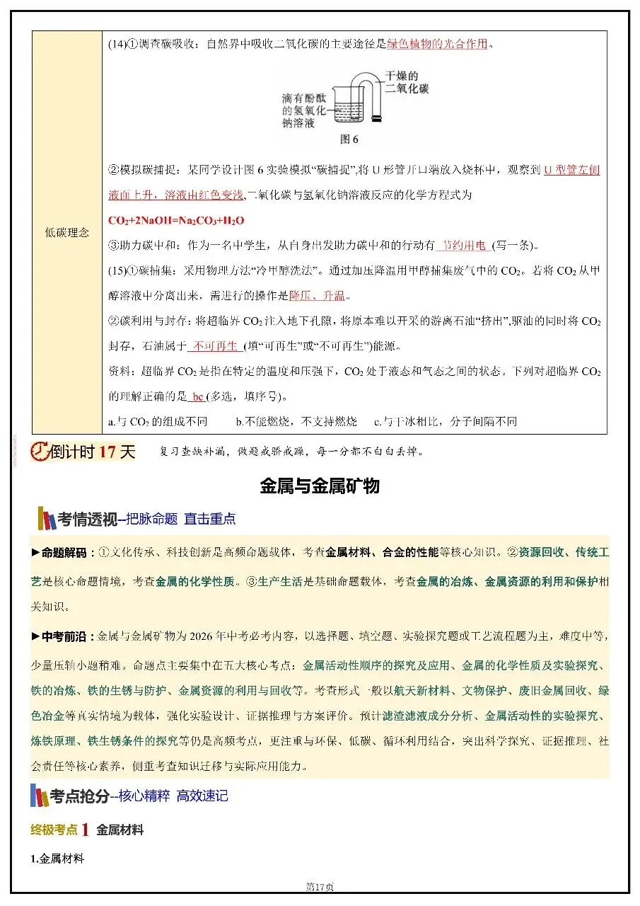 2026年中考化学考前20天冲刺讲义 第17张