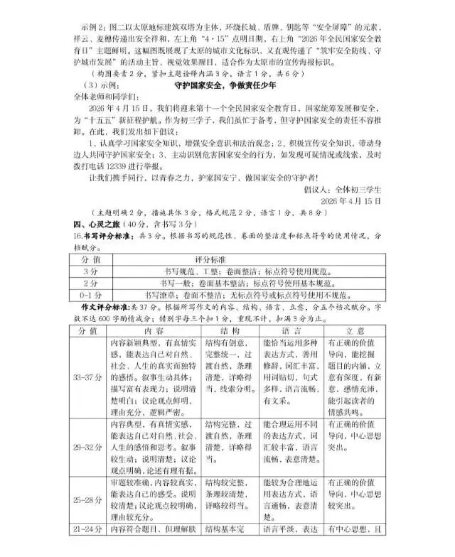 2026年初中学业水平模拟考试(二)——语文 第13张
