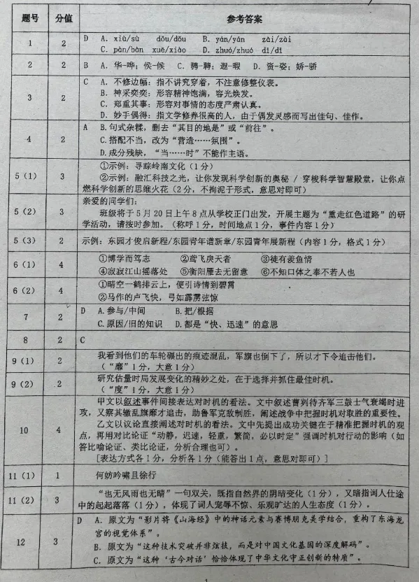 2025年广州市天河区中考一模语文试题(含答案) 第12张 2025年广州市天河区中考一模语文试题(含答案) 第12张